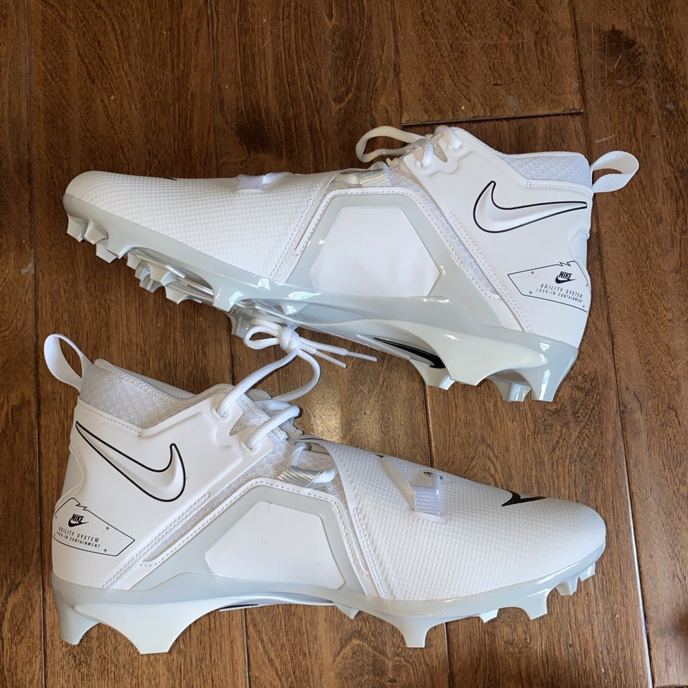 Nike‎ Alpha Menace Pro 3 Football Cleats - White/Black - Men's Size 12